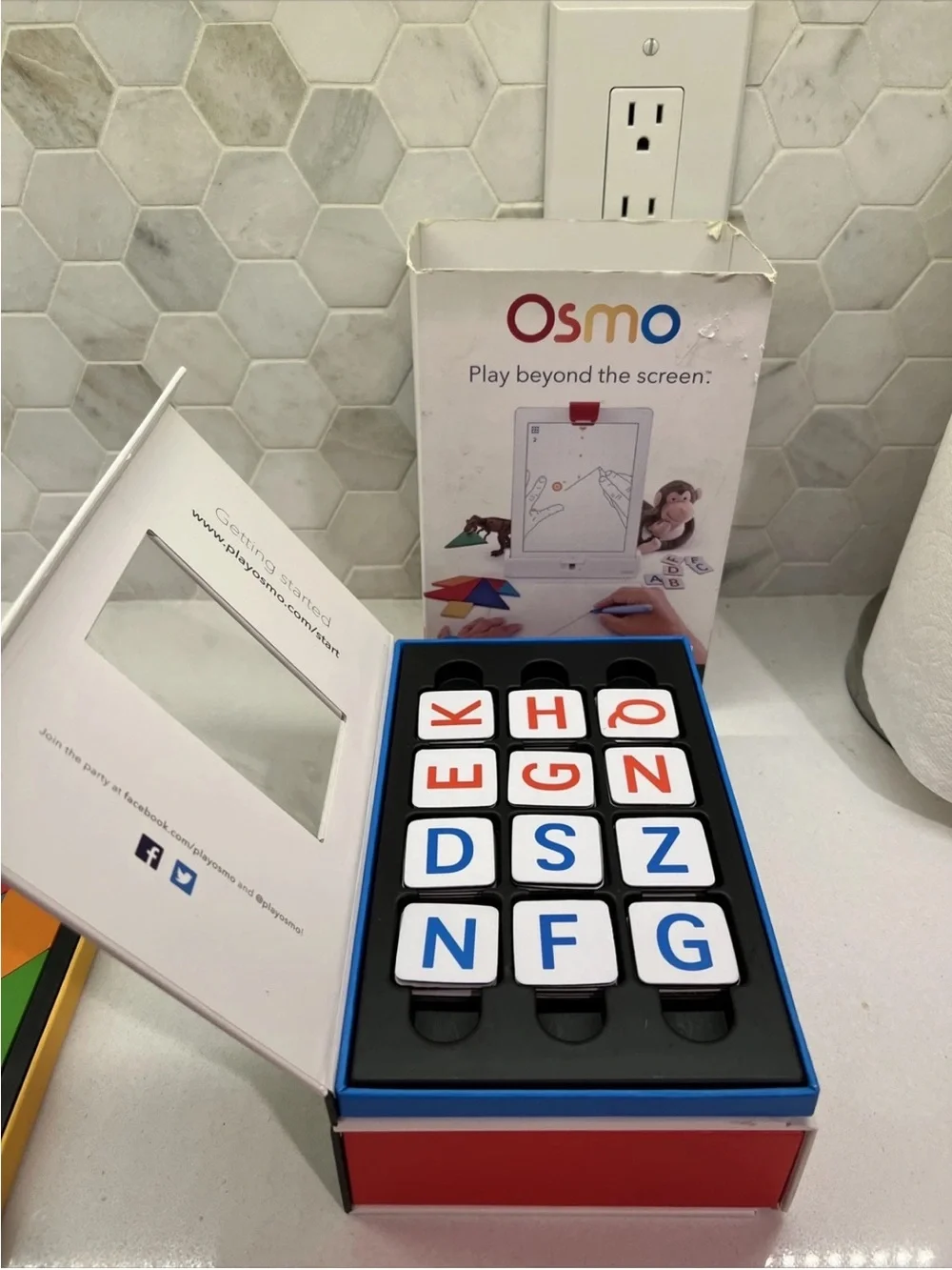 Osmo Little Genius System Starter Learning Kit Game Kids iPad Base Words Tangram